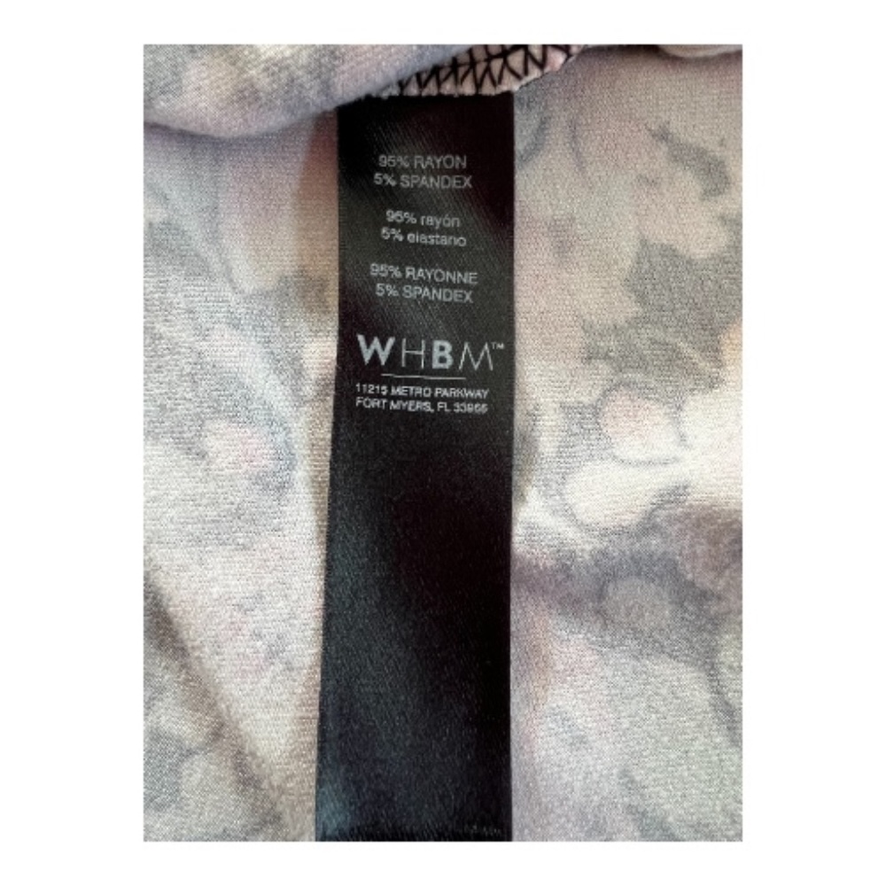 GUC White House Black Market black & pink floral sleeveless wrap dress | size 12 - Picture 7 of 8